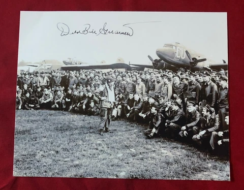 Wild Bill Signed WWll Pihoto In Europe Addressing The troops Cover