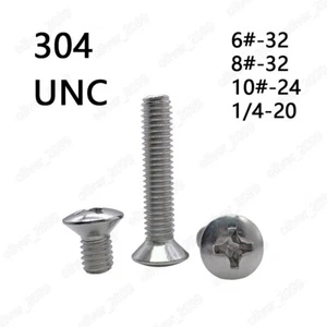 304 Stainless Steel Phillips Countersunk Raised Head Screws 6# 8# 10# 1/4 - Picture 1 of 6