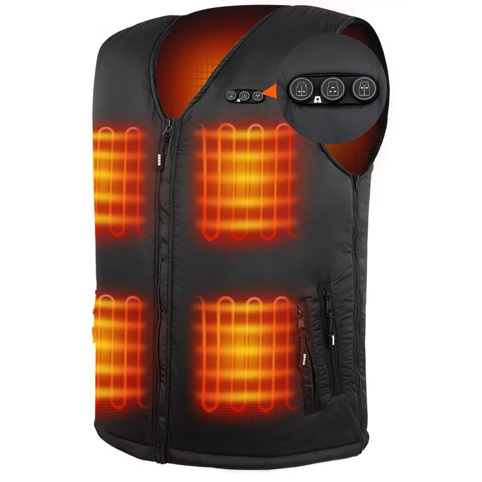 Chaleco térmico ARRIS 7,4 V batería chaleco cálido eléctrico chaleco térmico para hombre Foto 1 de 4
