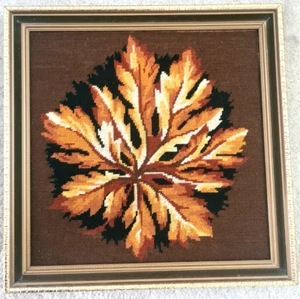 Vintage 1970s Gold Gilt Framed Tapestry Picture Wall Hanging Retro Prop 45/45cm - Picture 1 of 5