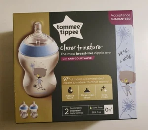 Tommee Tippee Closer To Nature Decorated Baby Bottle Set 9 Oz NEW Free Shipping! - Picture 1 of 5