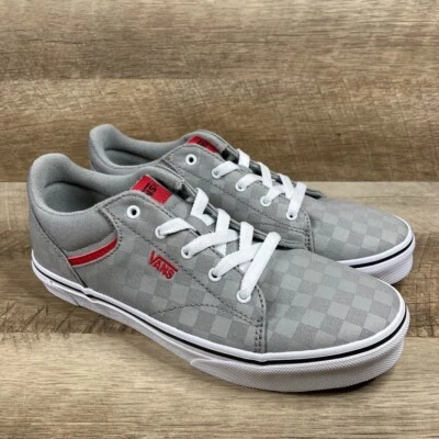 VANS Seldan Checkerboard Grey Red Skate Shoes Youth/Men's Sz 5.5 Women Sz 7 NEW - Image 1 of 4