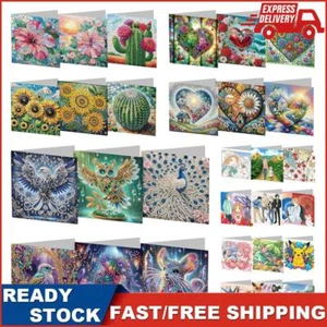 6pcs Diamond Art Cards DIY Diamond Painting Greeting Thank You Card Arts Crafts - Picture 1 of 22