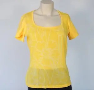 Nike Dri-Fit Yellow Sheer Top Athletic Yoga Shirt Women's  Large L  NWT  $45 - Picture 1 of 4