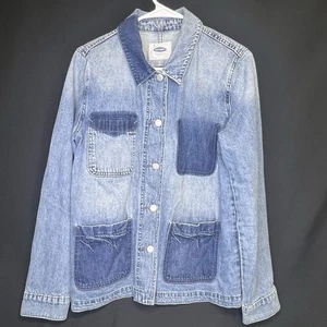 Giacca jeans vecchia marina donna MEDIA manica lunga sbiadita blu denim invecchiato - Foto 1 di 12