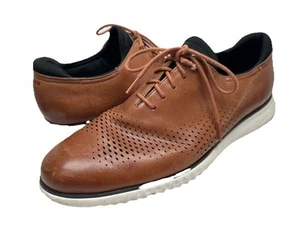 COLE HAAN 2.Zerogrand Laser Wingtip Oxford Brown Leather 13M Shoes - Picture 1 of 8