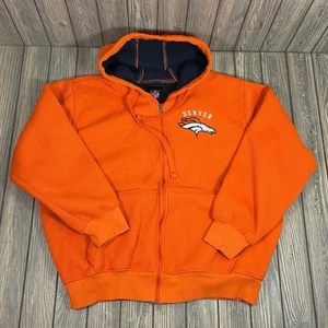 Denver Broncos NFL Fleece Lined Full Zip Hoodie Shacket Sz XL Men Football - Picture 1 of 7