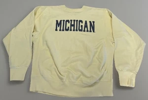 VINTAGE Michigan Sweatshirt Erwachsene Größe L gelb Pullover Herren 90er - Bild 1 von 7