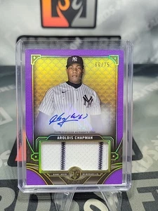2022 Topps Triple Threads Auto Jumbo Relics Amethyst Aroldis Chapman /75 Yankees - Picture 1 of 2