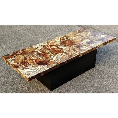 Mid-Century Modern Marble Coffee Table Italian Quartz Specimen Design Furniture - Image 1 of 4
