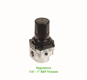 Pneumatic Pressure Regulators  1/4"-1" BSP Threads - Picture 1 of 6