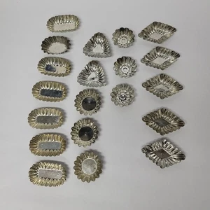 20 Tart Molds Scalloped Tartlet Lot Vintage Sweden Metal Mold Fluted Diamond - Picture 1 of 16