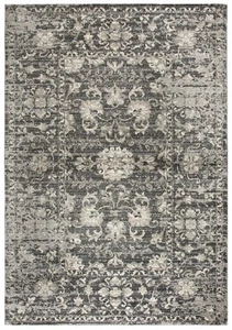 2x7 Rizzy Rugs Gray Floral Faded Distressed Runner PN6986 - Aprx 2' 3" x 7' 7" - Picture 1 of 2