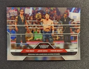 2025 Topps NOW WWE THE ROCK/JOHN CENA/TRAVIS SCOTT #27 - Picture 1 of 3