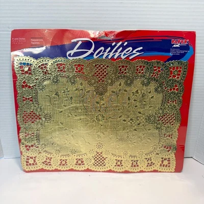 Tapetes de encaje dorado arte en papel de colección 6 unidades 10 pulgadas x 14 pulgadas decoración de mesa retro Foto 1 de 4