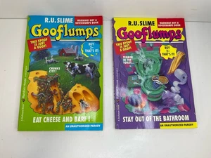 2 Bücher Gooflumps Lot Essen Käse & Barf / Bleiben Sie aus dem Badezimmer Parodie - Bild 1 von 5