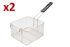 2 Frying Basket Commercial Deep Fat Fryer Chip Fish Takeaway 210x180x110mm