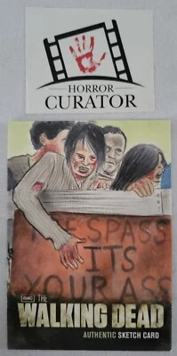 Walking Dead Season 2 Zombies Sketch Trading Card Cryptozoic '12 Shane McCormack - Image 1 of 3