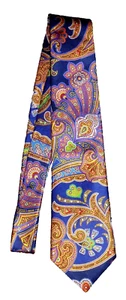 PAUL STUART SILK MULTICOLOR PAISLEY PRINT TIE MADE IN ITALY NEW - Picture 1 of 5