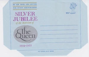Great Britain Airmail Areogramme Postal Stationery sheet 1977 Silver Jubilee - Picture 1 of 2