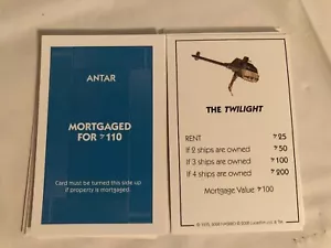 Monopoly Star Wars Clone Wars Board Game Replacement Property Cards 2008 - Picture 1 of 1