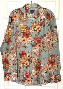 TALLIA Mens Floral Pattern Multicolor Long Sleeve Dress Shirt Sz XL - Picture 1 of 10