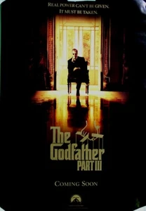Póster de película El Padrino III•Parte 3•Avance 1990 ORIGINAL DE EE. UU.•27x41 plano - Imagen 1 de 1
