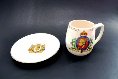 1937 King Edward VIII Coronation 1937 Mug and Plate Lot RADFORDS / LANCASTERS - Image 1 of 4