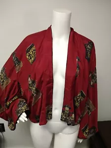 Handgefertigter Samt Seide HABOTAI STATUEN Wende Kimono Chinesisch 3/4 Ärmel L/XL - Bild 1 von 10