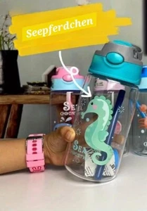 🧒👧 Kinder Trinkflasche Strohhalm Kindergarten Schule Wasserflasche Kawaii... - Bild 1 von 5