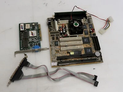 PCPartner VIB800DS, Socket 7 + AMD k6 200MHz + SDRAM 32MB + S3 Trio 2MB, WORKING - Image 1 of 4