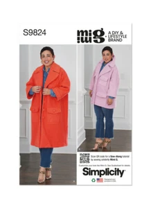 SEMPLICITY modello cucito 9824 Misses donna più giacca, cappotto xs-xl sconto 20% - Foto 1 di 7