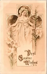 Beste Osterwünsche Gibson Kunst Lilien Postkarte - Bild 1 von 2