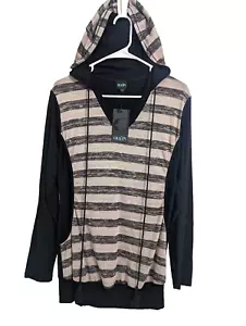 NWT Olian womens hoodie L nursing black brown long sleeves pullover maternity - Picture 1 of 8
