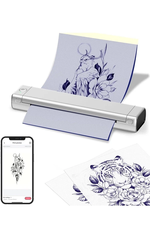 M08F Portable A4 Bluetooth Thermal Printer Wireless Printer for Travel Home US - Image 1 of 4