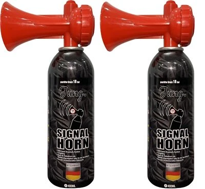 JUNG Druckluftfanfare Air Horn Fanfare Tröte 2X 400ml, 200 Kurze Signale Tröte - Bild 1 von 4