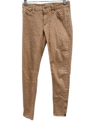 Ralph Lauren Denim % Supply Pink Flower Beige Skinny Jeans size 25 - Image 1 of 4
