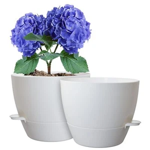 10 Inch Self Watering Pots 2 Pack Plastic Planters With Mesh Drainage Holes For - Picture 1 of 7
