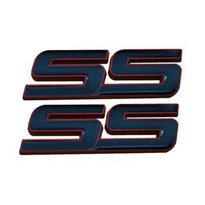 2x OEM NEW SS Emblems 3D Badge 06-10 Chevrolet 15211285 IMPALA Red Outline