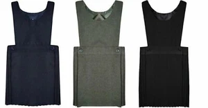 Kids Girls School Uniform Pleated Bib Pinafore Dress 3 Colours Ages 2-16 - Picture 1 of 4