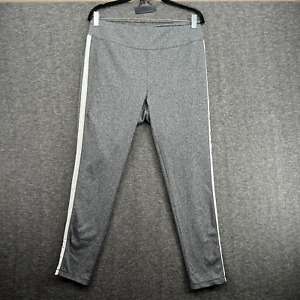 Chico's Zenergy 1 Medium Leggings Womens Gray White Stripe Knit Collection Pants
