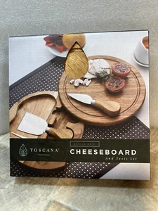 Toscana Acacia Brie Cheese Board And Tools Set, New Open Box - Picture 1 of 9
