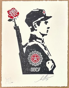OBEY GIANT "ROSE SOLDAT" AP BUCHDRUCK SHEPARD FAIREY SIGNIERT XO - Bild 1 von 1