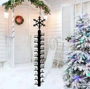 Snowflake Snow Gauge ~ Outdoor Decorative ~ 24 inch Iron Stake ~ NEW - Picture 1 of 9
