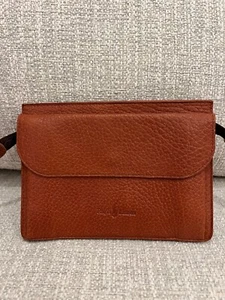 Ralph Lauren Whiskey Grain Brown Leather Mini Clutch Bag Wallet - Picture 1 of 10