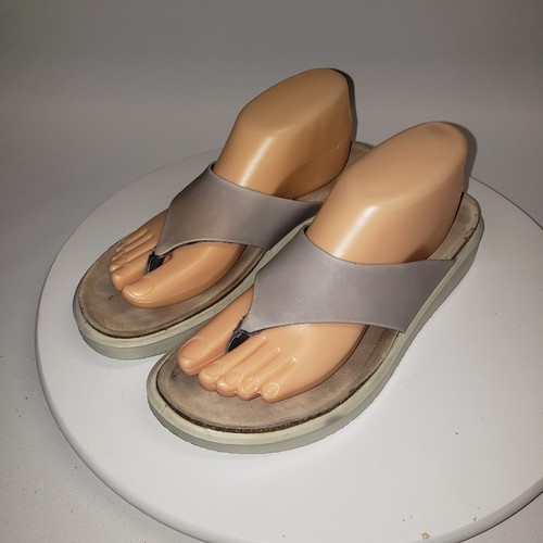 Sandali donna infradito Ecco taglia 9 in pelle di sughero design danese