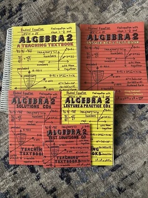 Lot Teaching Textbooks Algebra 2 Answer Key Test Bank& Solution CDROM Homeschool - Image 1 of 4