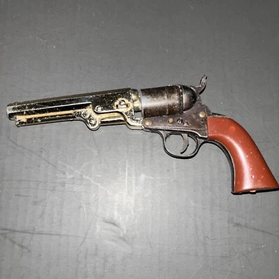 Vintage Marx Miniature Toy Cap Gun Revolver “Gold” Barrel Civil War Type Working - Image 1 of 4