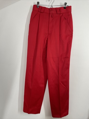 Pantaloni eleganti vintage Gianni Versace 46 rossi 100% lana vita alta pieghe