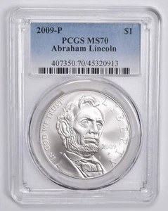 MS70 2009-P Abraham Lincoln Commemorative Dollar PCGS Blue Label - Picture 1 of 5
